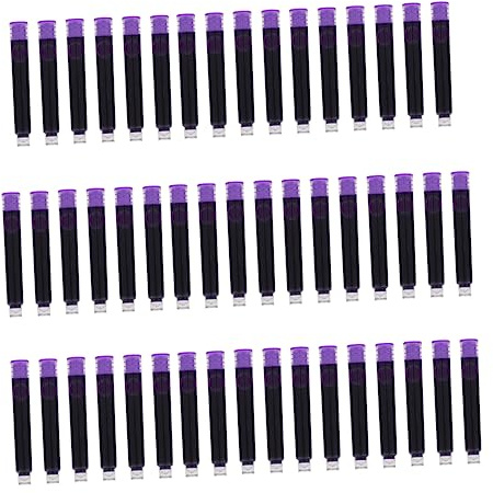 Ciieeo 100 Pièces D'encre Norme Courte Stylo Plume Cartouche Internationale Standard Cartouches D'encre De Calligraphie Effaçable Fournitures Scolaires Violet Plastique Étudiant