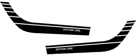 HaiZer 2 Stück Auto Racing Sport Streifen Aufkleber, Für Smart 453 Fortwo 2015 2016 2017 2018 2019 Körper Tür Seitenschweller Dekor Aufkleber Zubehör,B Schwarz