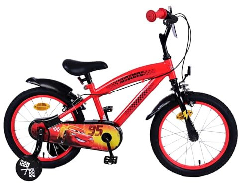 Disney Cars 16 Zoll Kinderfahrrad Rot mit zwei Handbremsen - Sicherheit, Komfort und Spaß in einem!