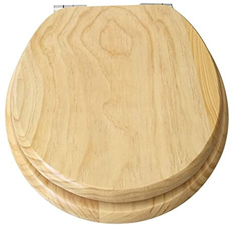 WC-Sitz aus Holz, strapazierfähig, Soft-Close-Scharnier, WC-Deckelabdeckung mit Armaturen, Badezimmer (#1)