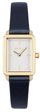 Breil Damen Armbanduhr CARRÉ mit blauen Lederarmband, 5 Bar, Gehäusegröße: 20x24 mm, TW2026