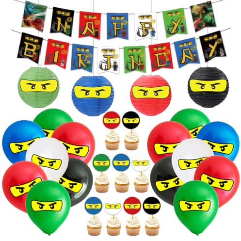 Luftballons Geburtstag, Papierlaternen Aufkleber, Partydekorationen mit Happy Birthday Banner, Kuchendekoration, Party Deko Set, fur Theme Party Supplies