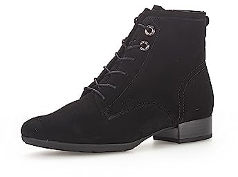 Gabor Damen Schnürstiefeletten, Frauen Stiefeletten,Komfortable Mehrweite (H),Winterschuhe,warm,gefüttert,schwarz (Flausch),37.5 EU / 4.5 UK