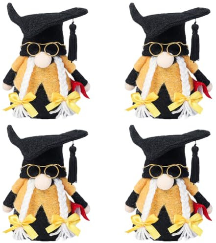 LYEAA Abschluss-Zwerge, Doktorhut, Zwerg-Ornamente – weich gefüllte Abschluss-Zwerg-Puppe for Geschenke, 18 cm