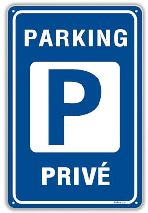 Felexdo Panneau Parking Privé 30x20cm Aluminium Panneaux d'avertissement de Métallique Imperméable et Résistant aux UV Pour usage extérieur ou intérieur