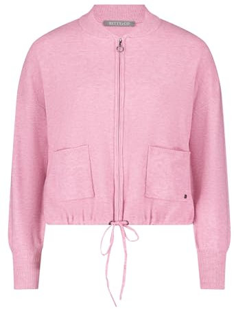 Betty & Co Damen Strick-Cardigan mit Reißverschluss 38, Rose Melange