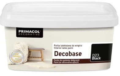 TRANS - PAL Primacol Silver Sand Textured Interior Feature Wall Paint, 1L, Decorative. Decobase of your Choice (Decobase Paint D23 Black 1L)