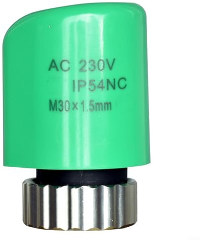 Attuatore per riscaldamento a pavimento ad acqua ad alte prestazioni, 230 V, configurazione a 2 fili (verde-arc-NC)