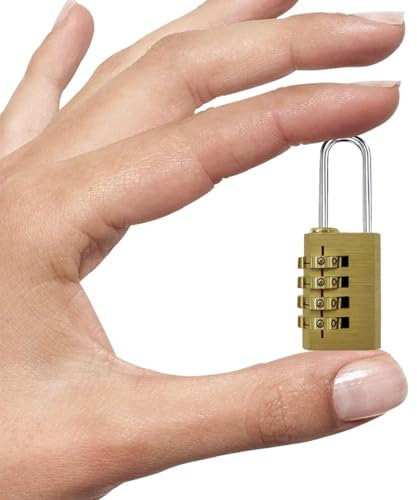1 Pezzo Lucchetto a Combinazione in Ottone, 4 Cifre Codice Numerico Serratura, Lucchetti a Combinazione Piccoli Serratura a Combinazione, Serratura di Sicurezza con Cifre per Armadietto Palestra