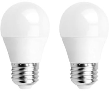 Bombilla LED G45 E27 9W, 2 piezas, luz cálida, alta eficiencia energética, ideal para iluminación general y decorativa.