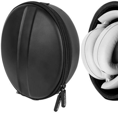 Geekria Shield Headphones Case for Foldable On-Ear Headphones, Replacement Hard Shell Travel Carrying Bag with Cable Storage, Compatible with JBL, JLab, Beats, Mpow Headsets (Black)