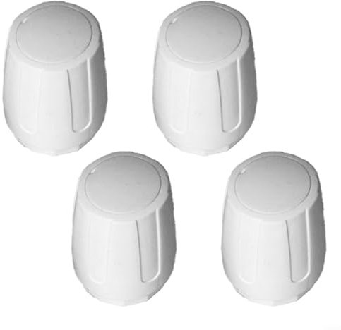 HOHOVYVY 4 Pieces Radiator Valve Cap, Heating Valve, Floor Heating Distributor, Hand Wheel Switch, Accessories, White Handle (Long)
