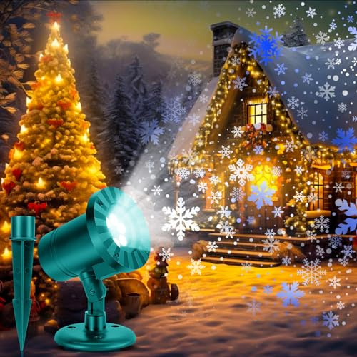 Proiettore Luci Natale, Proiettore a LED di Natale per estern IP65 Impermeabili, con 6 LED per La Festa a Tema Natalizio, Giardino, Interni ed Esterni, Matrimoni