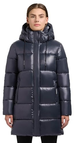 khujo Damen Wintermantel warmer Steppmantel schimmernd mit Kapuze Jadet2-YM XS-XXL