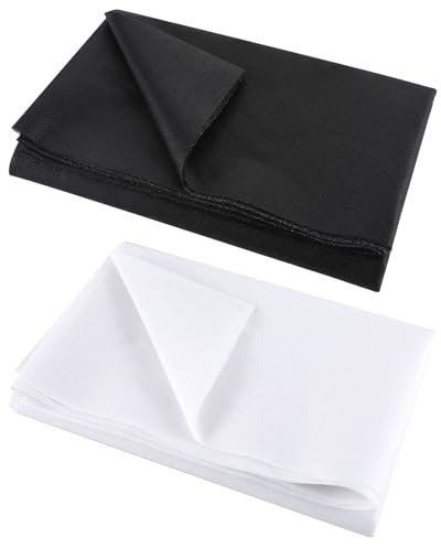 Molain 2 Stück Bügelvlies Weiß,200 x 100 cm Aufbügelbarer Einlagestoff Vliesstoff für Bügelfalten, Nähhandwerk, Verstärkte Bekleidung(schwarz+weiß)