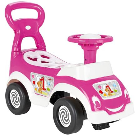 LEMODO Rutschauto pink mit Formsortierfach | Rutscherfahrzeug für Kinder ab 12 Monate | Lauflernhilfe und Schiebefahrzeug | Kinderfahrzeug mit Kippschutz | mit Formenspiel