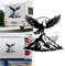 Autocollant boussole aigle aigle de mer liberté - Taille et couleur au choix - Pour remorque, camping-car, caravane - Autocollant de voiture - Rose des vents