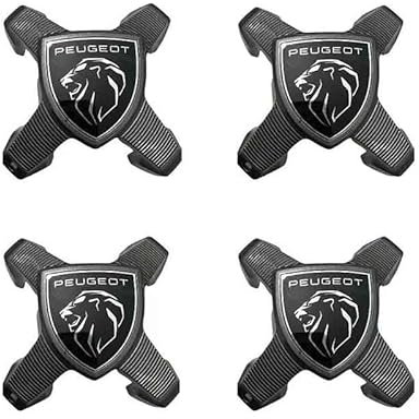 DFVBNH Auto Cache Moyeu pour Peugeot 208 2012-2019, Cache Moyeux Capuchons Centre Roue Centre Jante Capuchons Logo D'emblème Décoration de Pneus Remplacement Accessoires,Four-Clawed-D