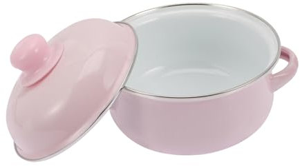 Garneck Riess - Pentola smaltata, 24 cm, con coperchio, di alta qualità, per zuppe e stufati, ideale per tutti i piani cottura, capacità 1 l, durevole ed elegante