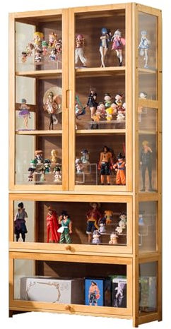 uofgcru 5 Tier Vitrine Curio,Vitrine pour Collection Vitrine Acrylique,Vitrine Salon Vitrine Verre pour Collection De Figurines Et Objets Rares (80×32×170cm)