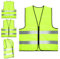 Warnwesten 4er Set – Car Safety Vests – Warnwesten Auto, Polyester, Hohe Sichtbarkeit, Reflektierende Streifen – Für Autofahrer, Baustellen, Nachtfahrten(Grün) (Mit Reißverschluss)