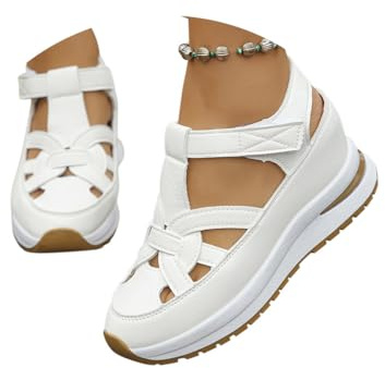 Minetom Sandale Femme Compensées Mules Été Confort Et Nu-Pieds Plateforme Chaussures Basket Bout Fermé Bride Cheville