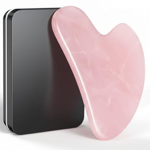Gua Sha, strumento per il viso, strumento Guasha per terapia dell'agopuntura del viso, trattamento dei punti trigger, strumento di massaggio per raschiare Gua Sha (rosa)