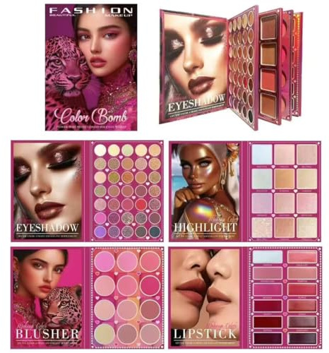 Miss Demi All In One Makeup Palette Set, Eyeshadows+Highlights+Blushes+Contours+Lipstick for Complete Beauty Looks, Neutral Cream & Powder, Crease-Proof Wear, Cosmetics Gift Kits. (03, Color)