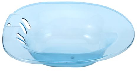 Sitzbadewanne für Toilette mit Überlauf, Ergonomische PP Wanne Blau | Badezimmer und Postoperative Pflege, 1 Basin, Glatte Oberfläche, Rutschfest, Passend für Standardtoiletten