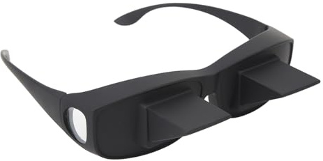 ZDETGU Brille, Hochauflösendes Optisches Glas, 90-Grad-Prisma, Brille Zum Liegen, Lesen, Fernsehen, Schwarzes ABS, Leichte, Bequeme