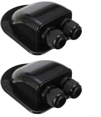 Double Cable Entry Gland 2PCS for Roof Mounting, Solar Panel Cable Entry Junction Box with IP68 Waterproof Rating for Caravan and Boat (Black)