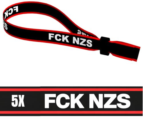 Fairytale Creations 5er Pack FCK NZS wiederverwendbares Armband Festival Bändchen | Demo Armbänder Unisex Stoffarmband Verstellbar Protest Accessoire Geschenk Set