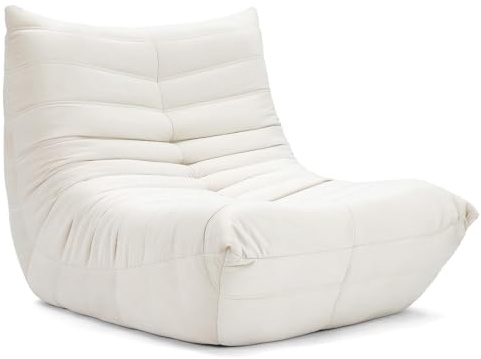 Vesgantti Togo Sofa für kleine Räume, Bodensofa aus Memory-Schaum, Loungesofa aus Wildlederimitat, kleines Wohnzimmer Sofa für Schlafzimmer & Wohnzimmer, Weiß