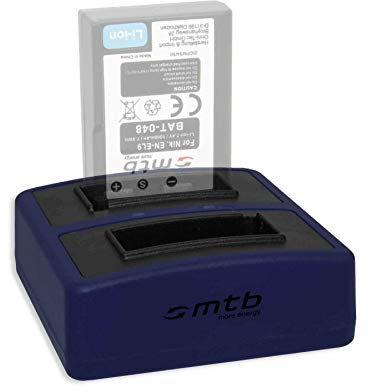 Caricabatteria doppio Compact (USB) per Nikon EN-EL9 - Nikon D40, D40x, D60, D3000, D5000 - Cavo USB micro incluso (2 batterie simultaneamente caricabili)
