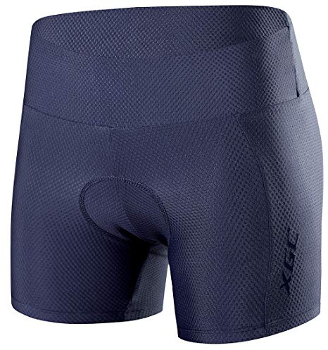 XGC Damen Radunterhose Radsportshorts Fahrradhosen mit elastische atmungsaktive 4D Gel Sitzpolster mit Einer hohen Dichte (M, Grey (6017))