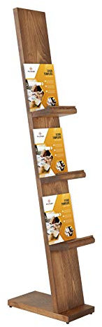 DISPLAY SALES Boden-Prospektständer Brand aus Holz Bodenständer mit 3 x DIN A4 Prospektablagen