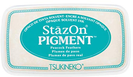 Rayher 29206404 StazOn Pigment-Stempelkissen, türkis, 9,6 x 5,5x 2,2 cm, Stempelfarbe, Tsukineko
