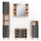 Vicco Badmöbel-Set Fynn, Badezimmerschrank-Set, Anthrazit/Goldkraft Eiche, 4 Teile