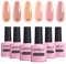 AIMEILI 8 in 1 Builder Base Gel Set - Nudo Rosa Colori Gel Rinforzante per Unghie, Base Coat, Estensione delle Unghie, Riparazione di Manicure, Decorazione per Unghie Gel Polish Set 38, 6x10ML