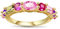 GNOCE Vergoldete Frauen Bandringe Mehrfarbige Kristall Oval Cut Band Ring mit Bunt Zirkonia Ewigkeit Versprechen Ringe für Sie mit Geschenkbox (Gold, 57 (18.1))