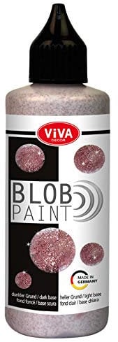 Viva Decor® Blob Paint Glitter (Rose Gold, 90 ml) Ready-to-Use Paints for Blob Painting/Dot Painting Art - Dotting Tool for Canvas, Mandala etc. - Made in Germany