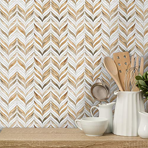 Floor Wall Tile Transfers Sticker for Home Decor, Peel & Stick self-Adhesive splashback, Tile Decals for Living Room Kitchen Bathroom Decor,15X15cmX 10 Pcs, Copper Metallic Paint Marble Tile Sticker