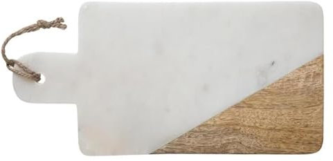 Secret de Gourmet - Planche à Découper en Marbre Geom 30cm Blanc