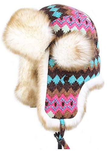 Insun Wintermütze Fliegermütze Gestrickt Pilotenmütze Uschanka Russenmütze Ohrenschützer für Erwachsene und Kinder Mehrfarbig 5 L