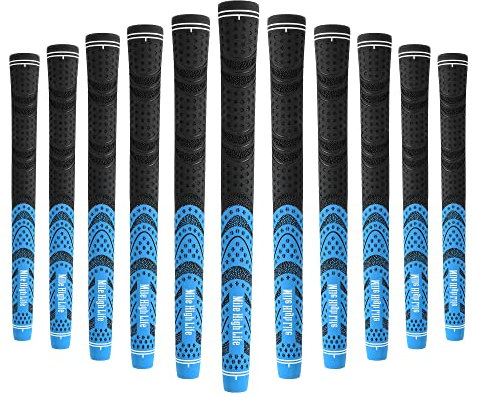 Mile High Life Avid Golfschläger-Griff, 3, 13-teiliges Set, Multi-Compound-Gummigriff, Standard-Mittelgröße Jumbo (13 Packungen blau, Standard)