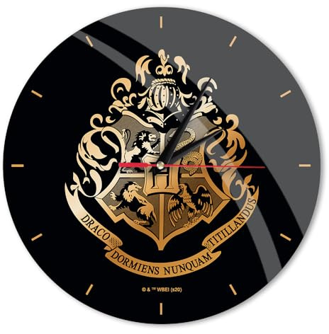 ERT GROUP Original und offiziell Lizenziertes Harry Potter Wanduhr Glänzend Harry Potter 020 Harry Potter Schwarz Leise, Einzigartiges Design, Lackierte Metallzeiger, 30,5 cm (12)