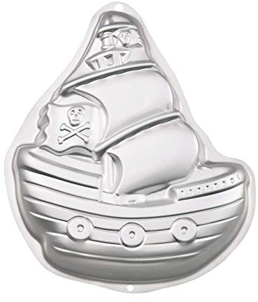 ZDYWY 3D-Backform aus Aluminium, 26,7 cm, Piratenschiff, Bootform, 3D-Backform, Kuchenform, Geburtstagskuchenform – Schiff