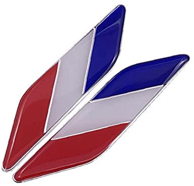 2pcs France métal métal badge autocollant national voiture drapeau drapeau américain emblème autocollant auto