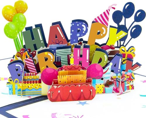 Pop-Up-Karte, einzigartiger Stil,3D-handgemachte Happy Birthday-Grußkarten mit Umschlag für Männer, Frauen, Mutter, Sie, Freunde, Mädchen und Jungen, drückt besondere Liebe aus (Black)