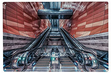 artboxONE Metall-Poster 20x30 cm Städte Subway von Künstler Manjik